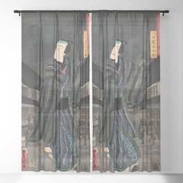 The Darkness of the Heart (Utagawa Kunisada) Sheer Curtain