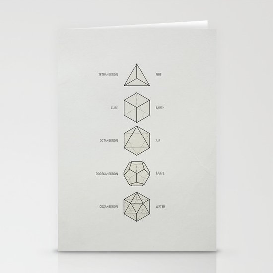The Platonic Solids Stationery Cards