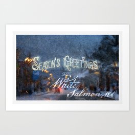 Season's Greetings from White Salmon Art Print