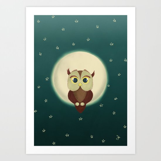 Owl by night Art Print