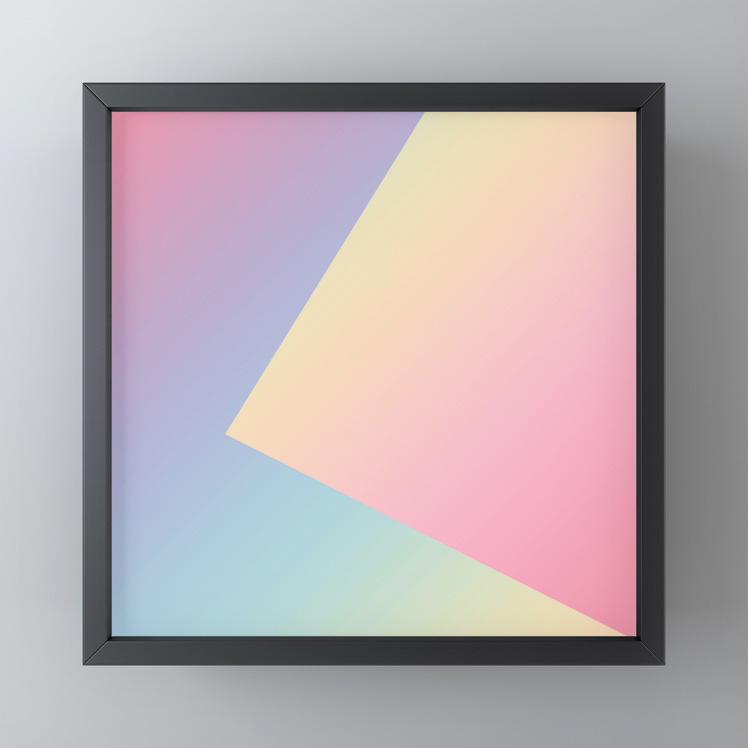 Geometric Abstract Pastel Rainbow Colors Framed Mini Art Print By Caromartini