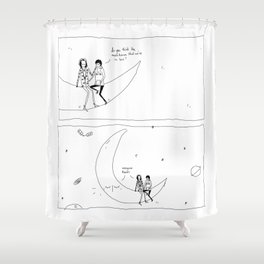 the moon knows Shower Curtain