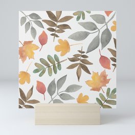 Fall Leaves Pattern Mini Art Print