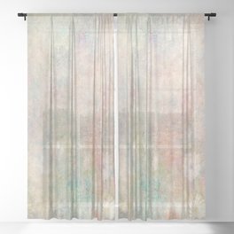 FLORAL IMPRESSIONIST BLURRY BACKGROUND. Sheer Curtain