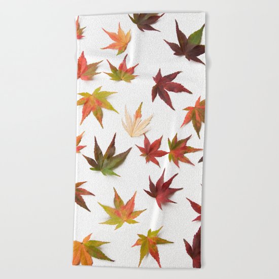 AUTUMN LEAVES PATTERN #1 #decor #art #society6 Beach Towel