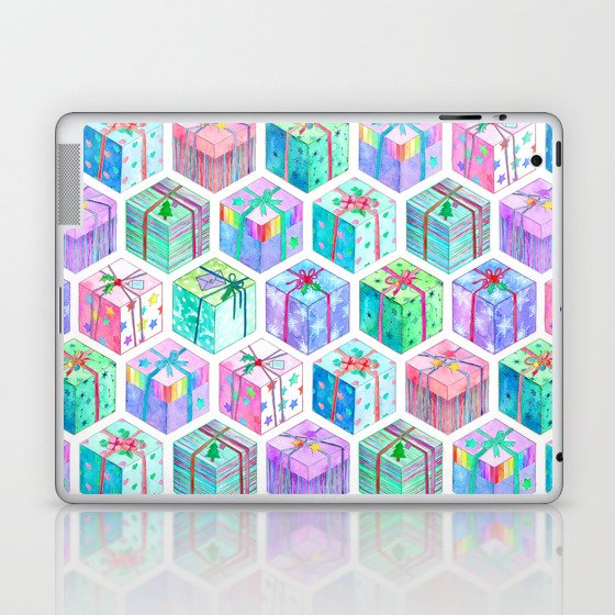 Christmas Gift Hexagons Laptop & iPad Skin