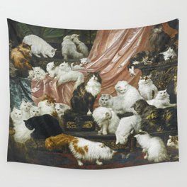 My Wife's Lovers by Carl Kahler 1883 Famous Cat Painting Wall Tapestry