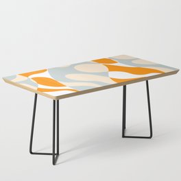 Liquid check retro abstract Pattern with Orange & Blue foliage Coffee Table