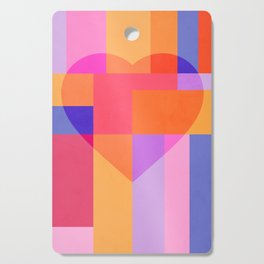 Colourful LOVE HEART block pattern Cutting Board