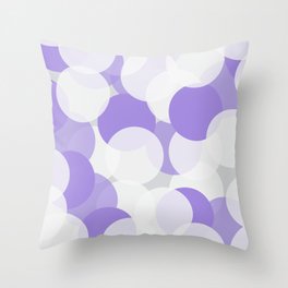 Purple and White Circles Throw Pillow