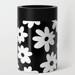 Daisy Flower Pattern (white/black) Can Cooler