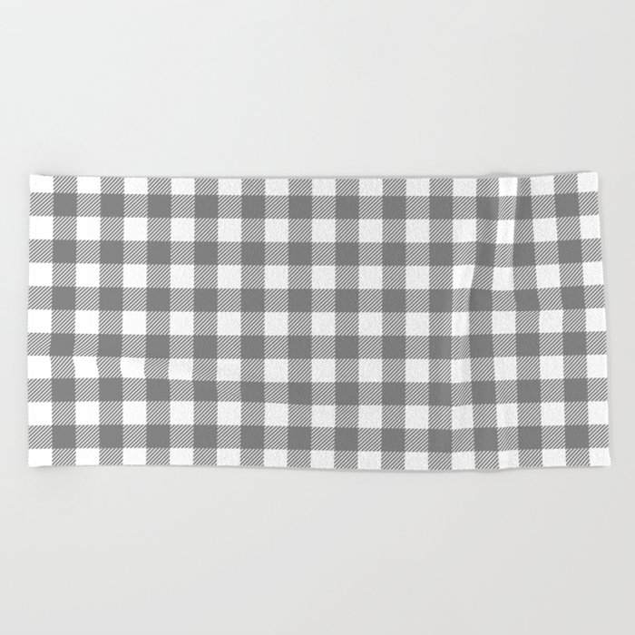 Plaid (gray/white) Beach Towel