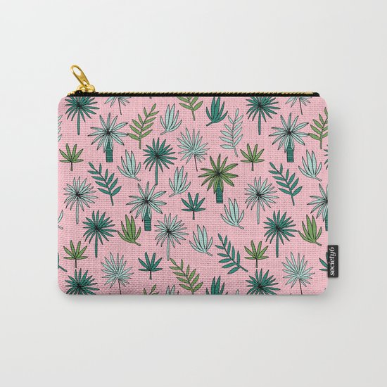 Palm tropical illustration by andrea lauren palm leaves palm trees desert island Carry-All Pouch