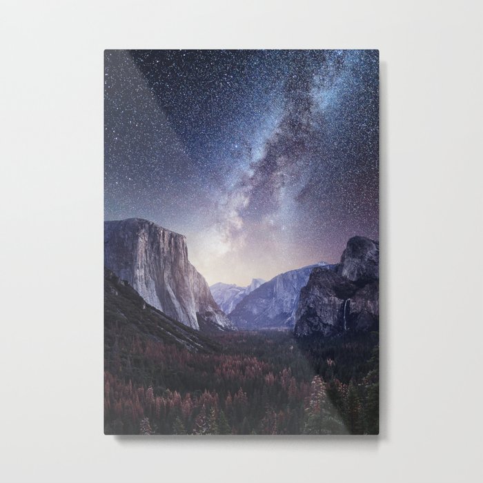 Yosemite Valley Milky Way Metal Print