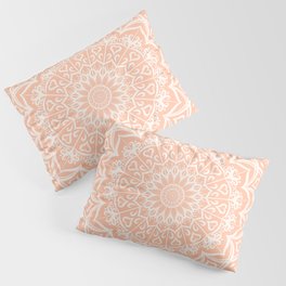 Elegant Peach Mandala Pillow Sham