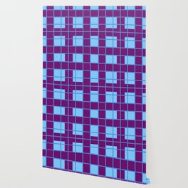 Blue and purple tartan Wallpaper
