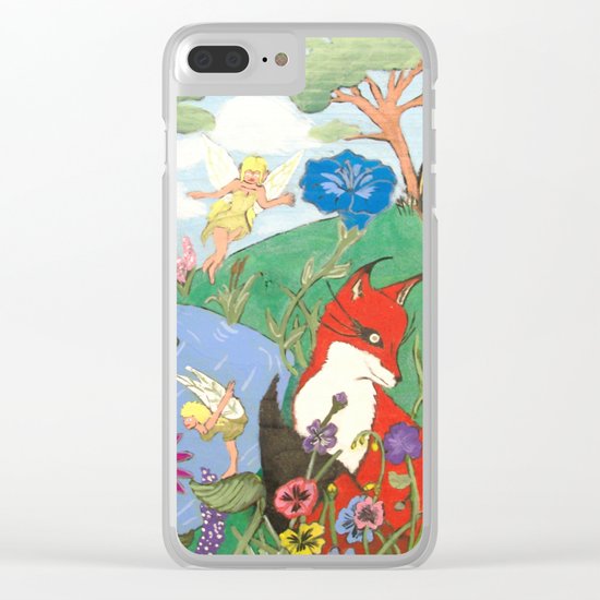 Fox And The Fairy Clear iPhone Case