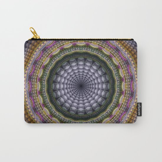 Mandala with optical effects and tribal patterns Carry-All Pouch