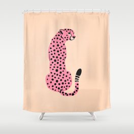 The Stare: Peach Cheetah Edition Shower Curtain