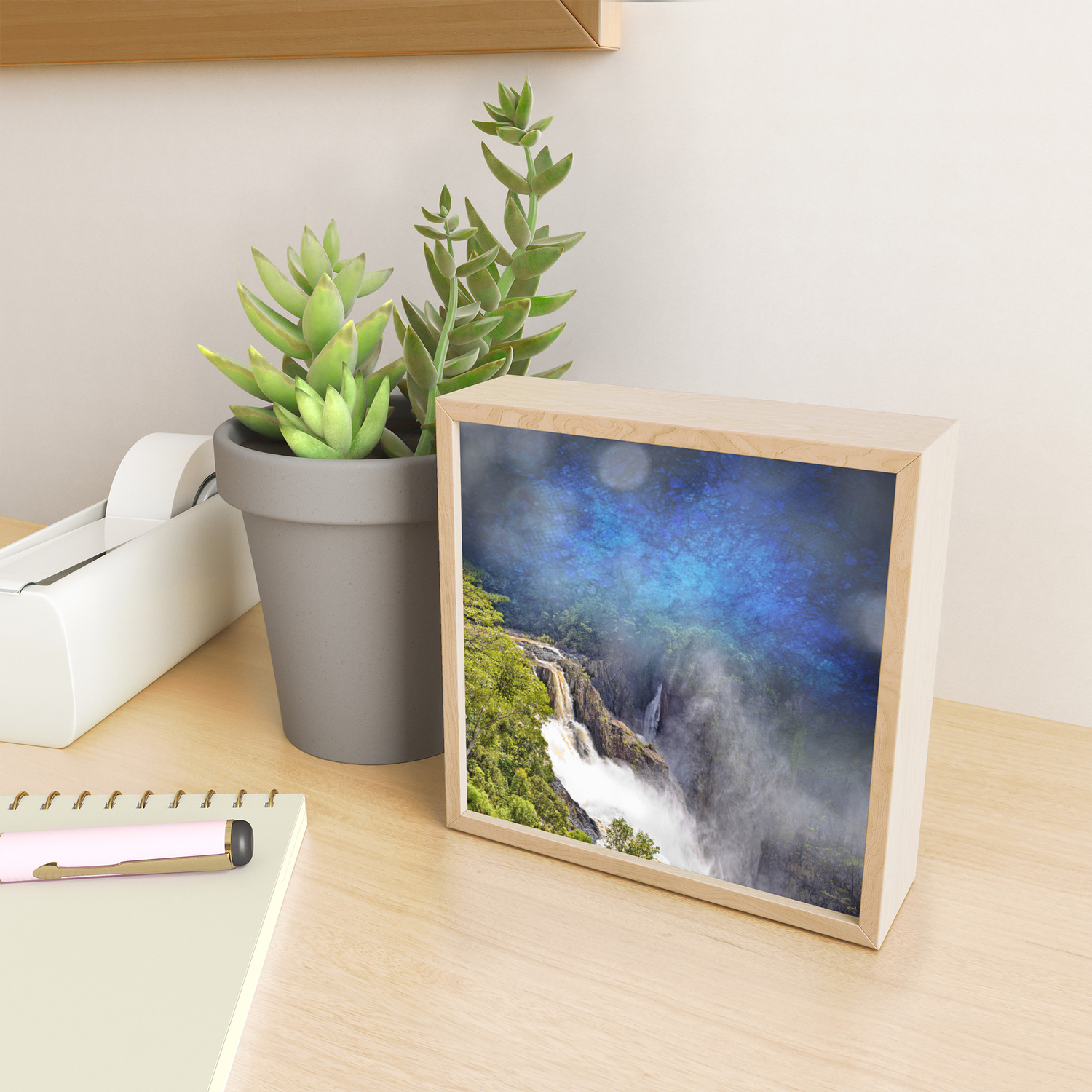 Wild Waterfall In Abstract Framed Mini Art Print By Hereswendy
