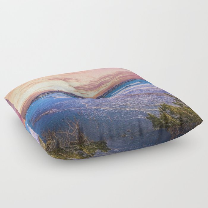 First Beach - Cliff Walk Newport, Rhode Island Sunset Landscape Floor Pillow