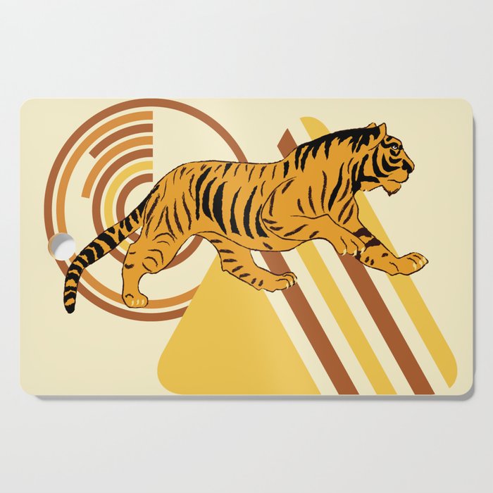 Tiger With Geometric Stripes Cutting Board