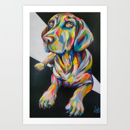 adopt dont shop by Carolyn Mielke - pop art dog Art Print