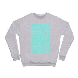 Sketchy Abstract (White & Turquoise Pattern) Crewneck Sweatshirt