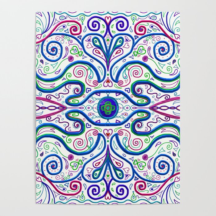 Psychedelic Eye Linear Symmetry Pattern Poster