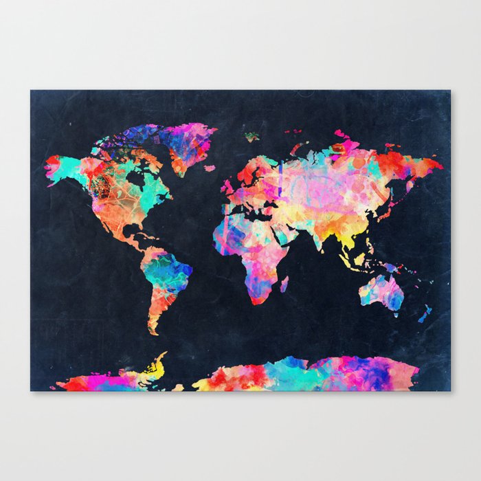 world map canvas print