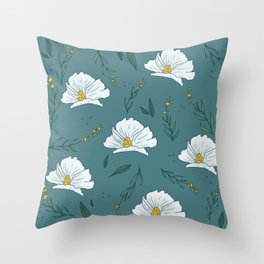 Colorado Cactus Flower Pattern Throw Pillow