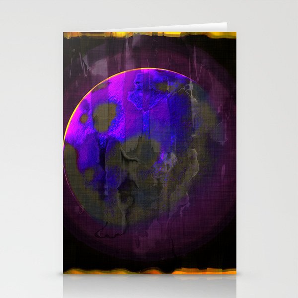 Purple Planet in Frame Stationery Cards