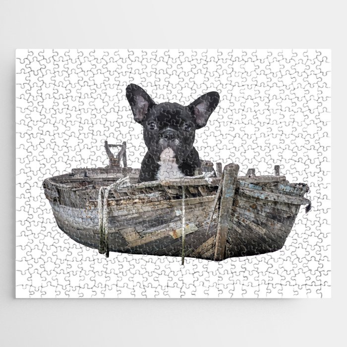 French Bulldog Frenchie Dog - Old Boat shipping Jigsaw Puzzle by Move-Art |  Society6