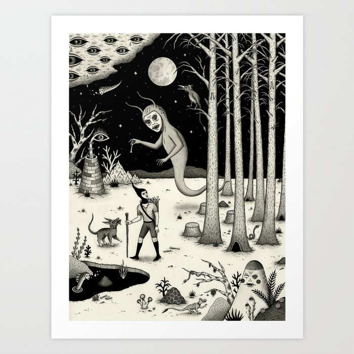 It Followed Him Out of the Woods Art Print
