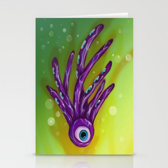 Eyeball Squid Stationery Cards