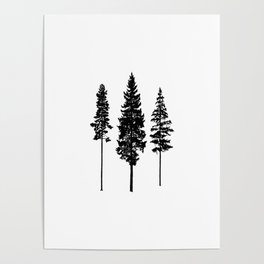 Minimalist Skinny Pine Trees Poster