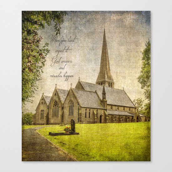 Miracles happen / Christ Church, Healey, Rochdale Canvas Print