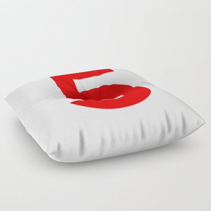 Number 5 (Red & White) Floor Pillow