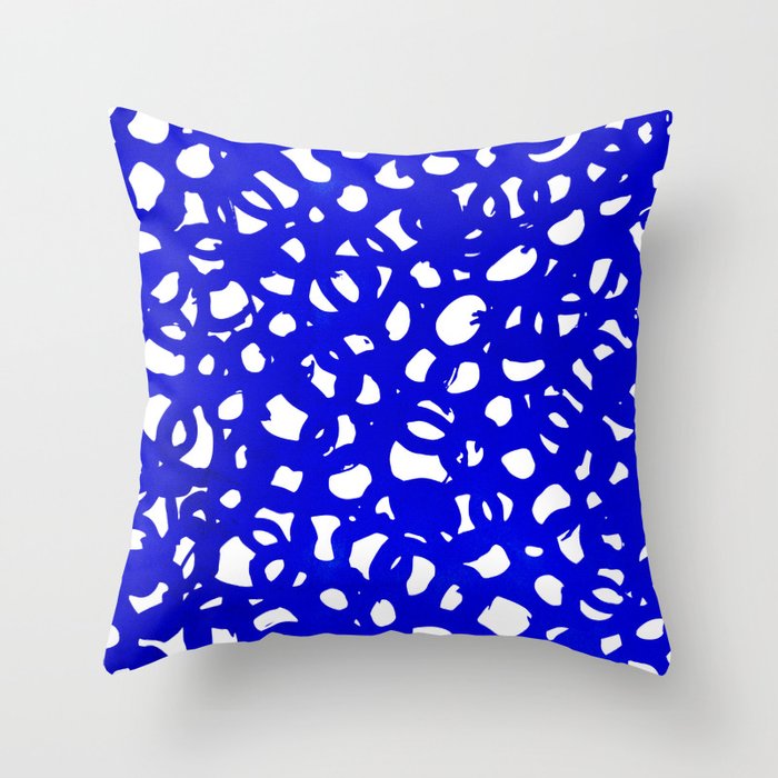 Electric Blue Abstract Throw Pillow