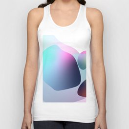 Bubble - Colorful Minimalistic Modern Art Design in Pink Dark Blue and Turquoise Unisex Tank Top