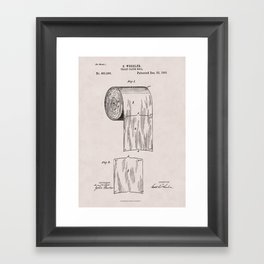 Original Toilet Paper U.S. Patent No. 465,588 by Seth Wheeler (Dec. 22, 1891) Framed Art Print