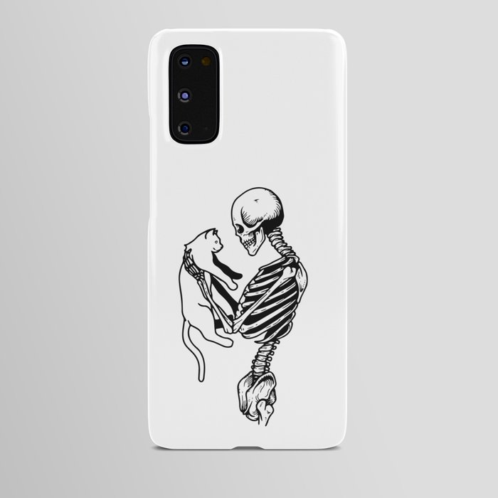 Skeleton With Cat Android Case