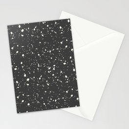 Dark Grey Terrazzo Seamless Pattern Stationery Card