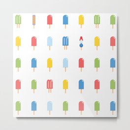 Popsicle Pattern - Bright Random Pops #609 Metal Print | Sugar, Lolly, Summer, Frozen, Stick, Organic, Graphicdesign, Snack, Colorful, Sweet 