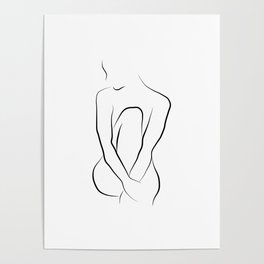 Nude Line Drawing - Beautiful Bella Poster