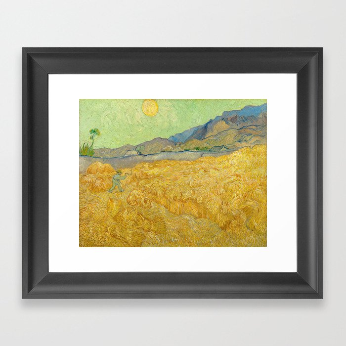 Vincent van Gogh - Wheatfield with a Reaper Framed Art Print