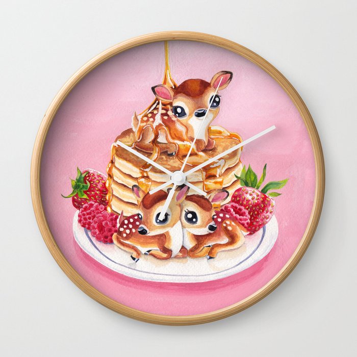 Three Pancake Deer Wall Clock