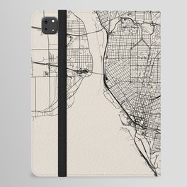 Black and White Buffalo (USA) Map iPad Folio Case