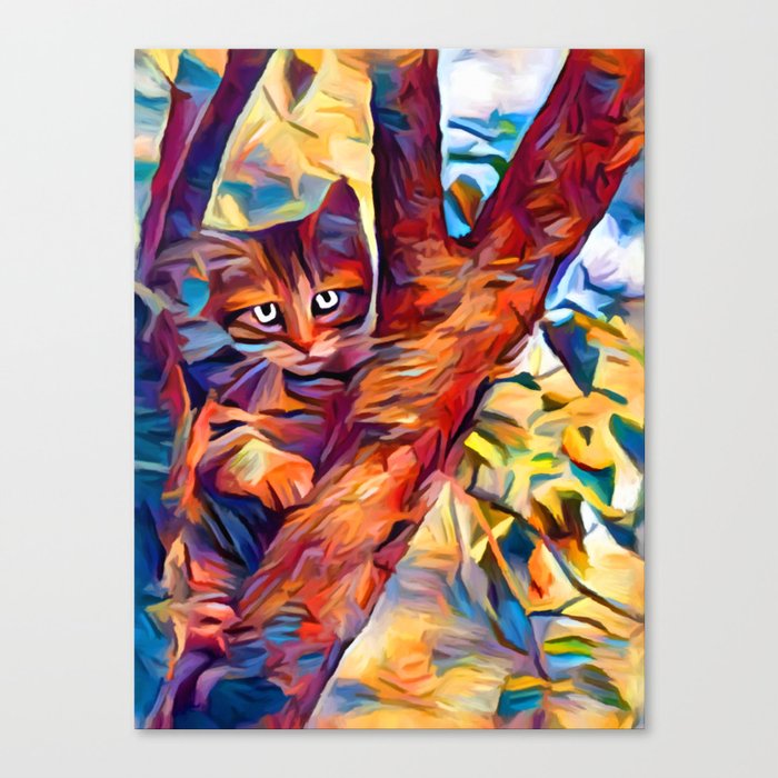 Cat in Tree Canvas Print