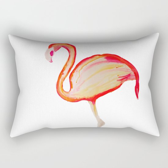 Flamingo Pink Rectangular Pillow